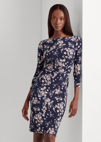 Vestido Ralph Lauren Floral Ruched Jersey Mulher 30579-HXJA